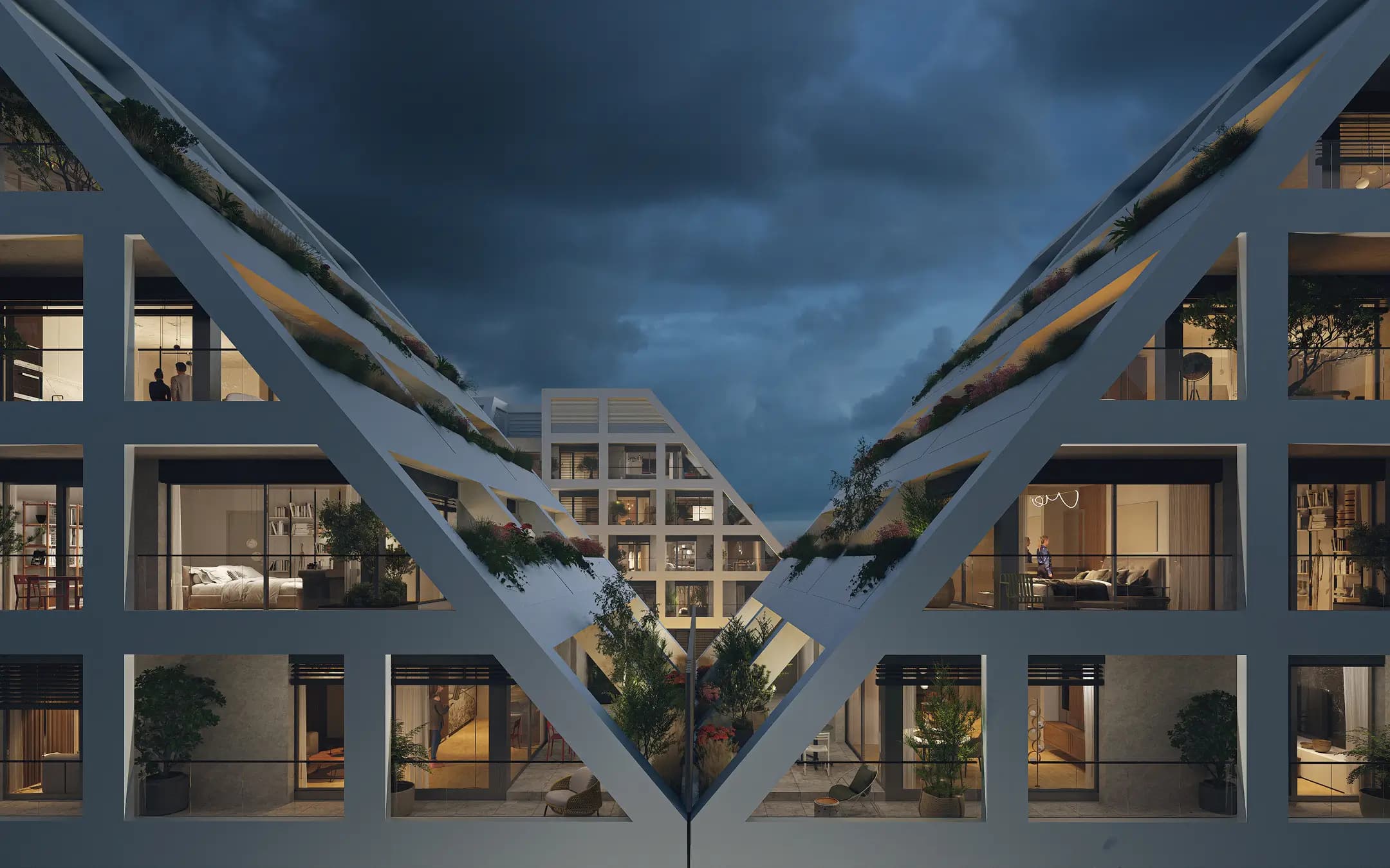 Award-winning Crestyl development project at dusk